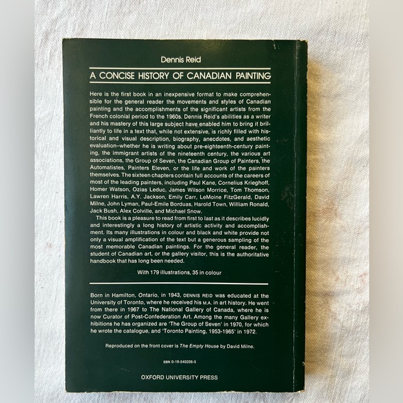 Vintage 1973-A Concise History of Canadian Painting by Dennis Reid - Green Cover - Picture 3 of 16